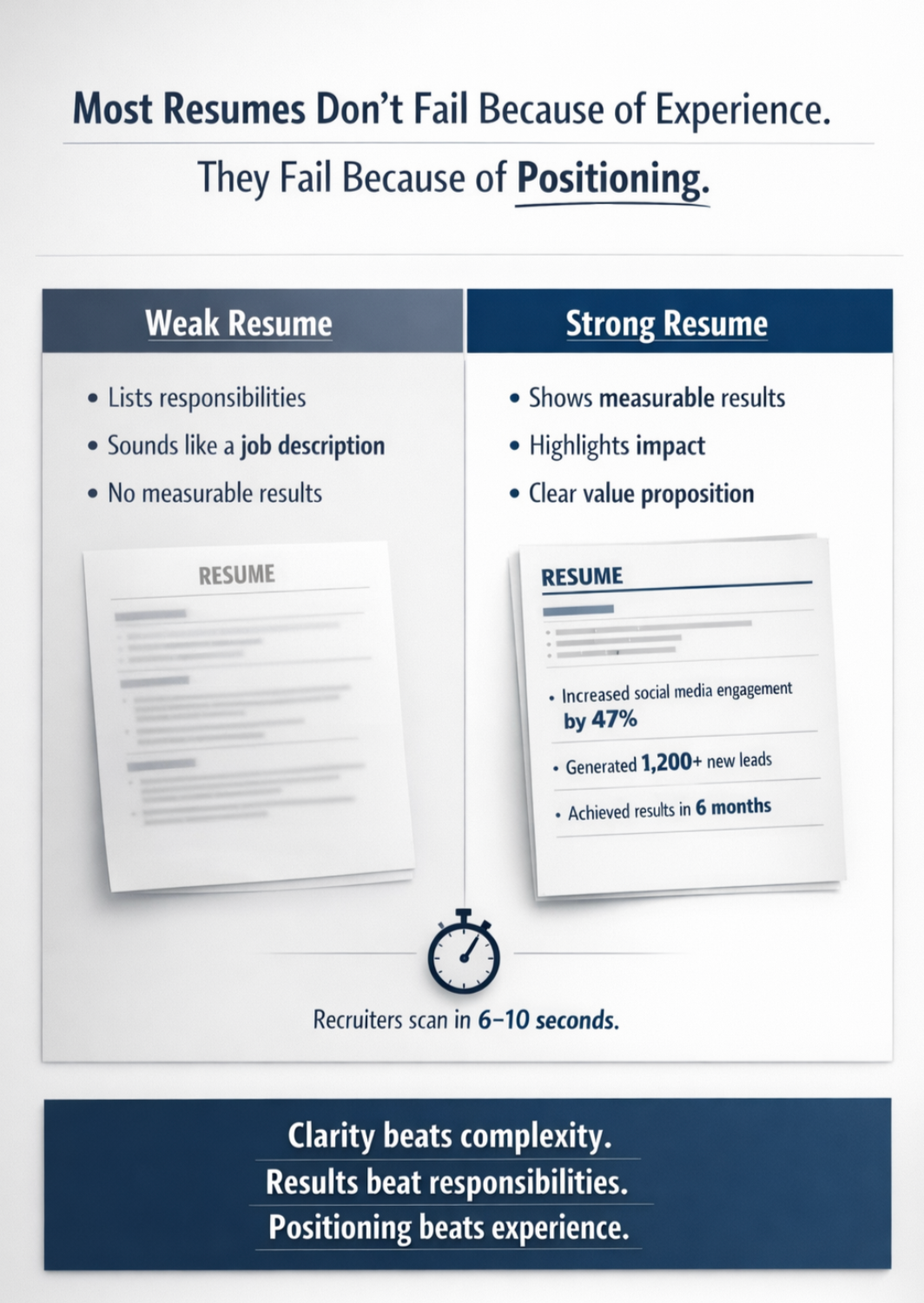 Most Resumes Fail Because of Positioning
