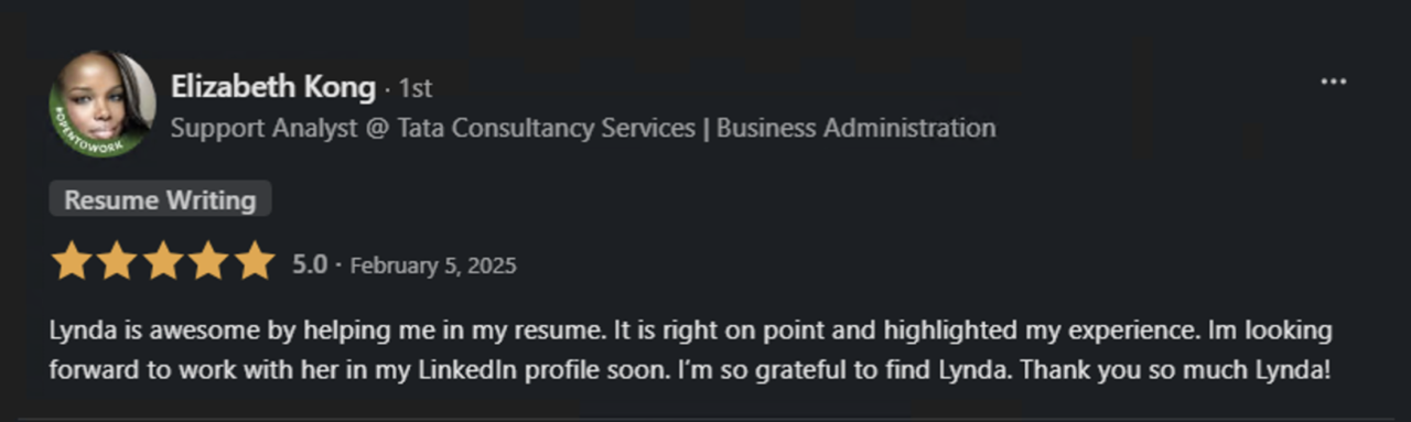 LinkedIn review of Lhurd Resume