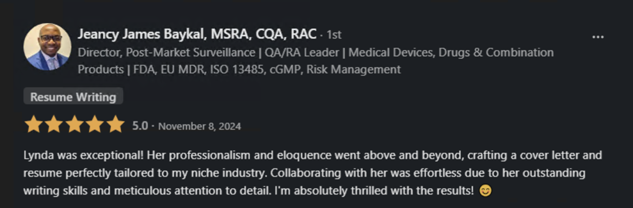 LinkedIn review of Lhurd Resume