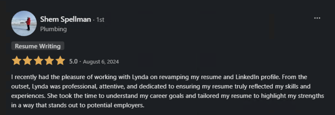 LinkedIn review of Lhurd Resume